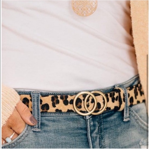 LEOPARD FAUX HIDE DOUBLE O LEATHERETTE BELT - Picture 3 of 3